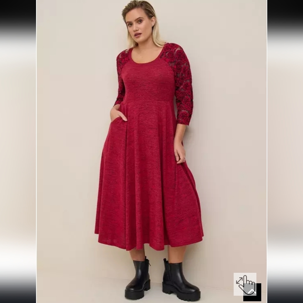 EUC Midi Super Soft Plush Skater Dress